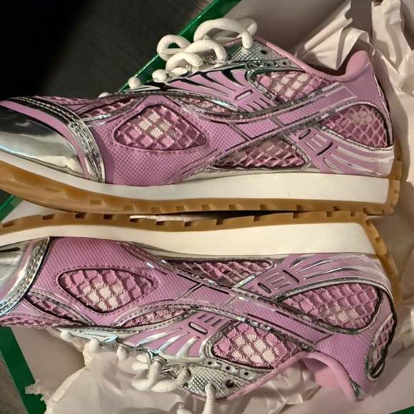 Bottega Veneta Pink and White Orbit Sneakers - Picture 10 of 15